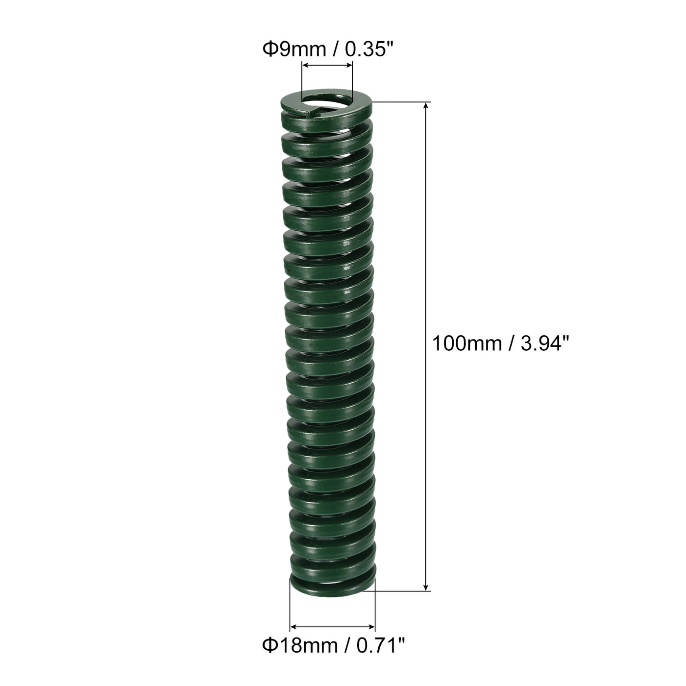 uxcell Uxcell 3D Printer Die Spring, 1pcs 18mm OD 100mm Long Spiral Stamping Compression Green