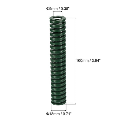 Harfington Uxcell 3D Printer Die Spring, 1pcs 18mm OD 100mm Long Spiral Stamping Compression Green