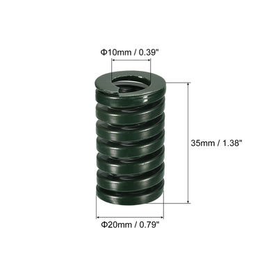 Harfington Uxcell 3D Printer Die Spring, 2pcs 20mm OD 35mm Long Spiral Stamping Compression Green