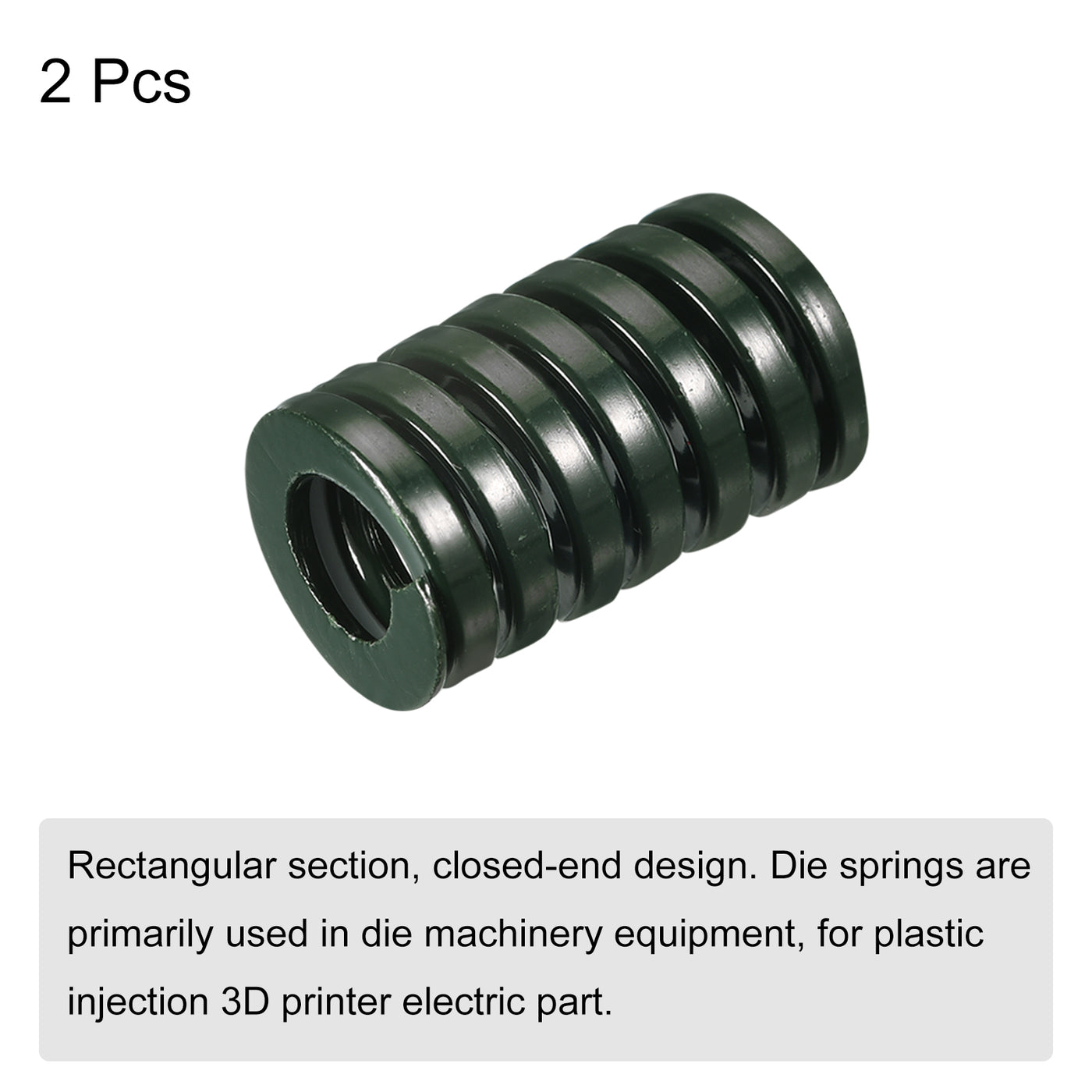 uxcell Uxcell 3D Printer Die Spring, 2pcs 20mm OD 35mm Long Spiral Stamping Compression Green