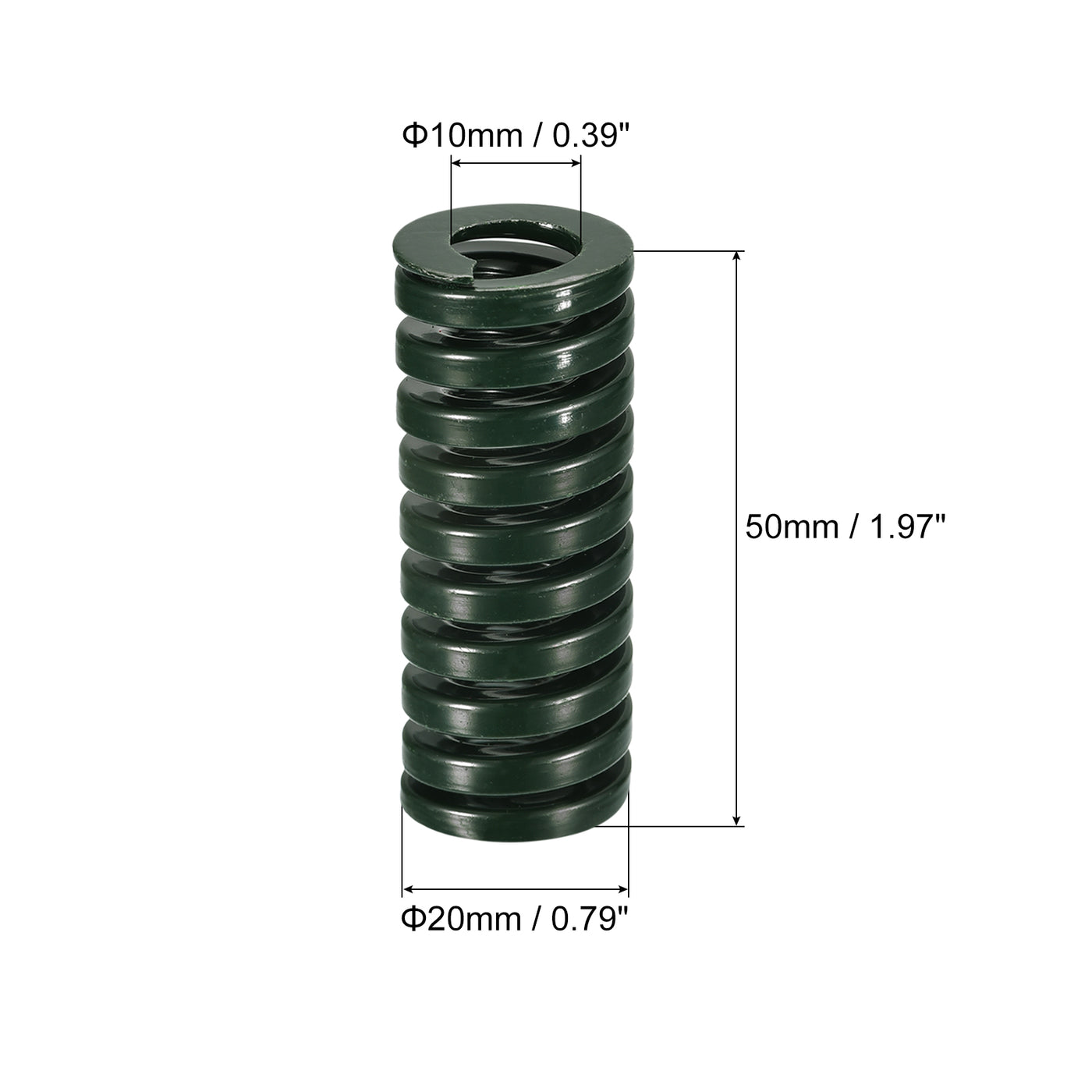 uxcell Uxcell 3D Printer Die Spring, 2pcs 20mm OD 50mm Long Spiral Stamping Compression Green