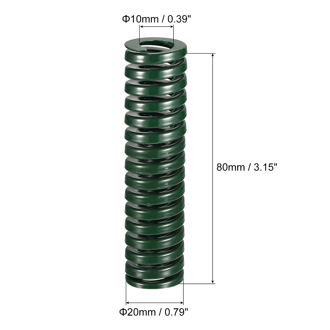 uxcell Uxcell 3D Printer Die Spring, 2pcs 20mm OD 80mm Long Spiral Stamping Compression Green