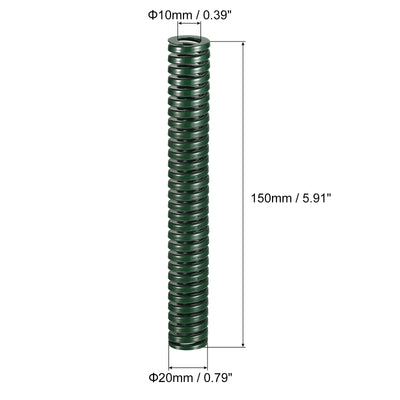 Harfington Uxcell 3D Printer Die Spring, 2pcs 20mm OD 150mm Long Spiral Stamping Compression Green