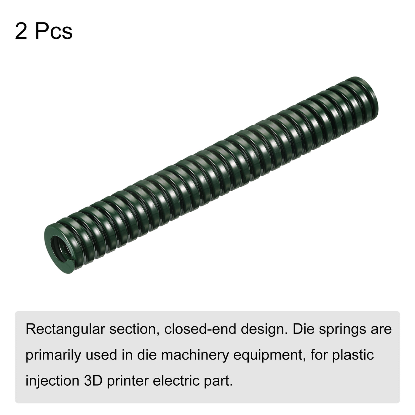 uxcell Uxcell 3D Printer Die Spring, 2pcs 20mm OD 150mm Long Spiral Stamping Compression Green