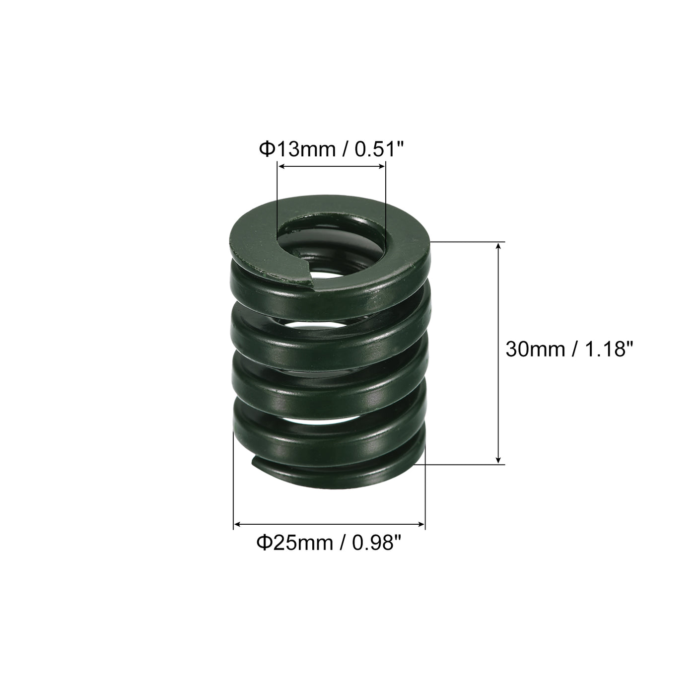 uxcell Uxcell 3D Printer Die Spring, 2pcs 25mm OD 30mm Long Spiral Stamping Compression Green