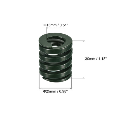 Harfington Uxcell 3D Printer Die Spring, 2pcs 25mm OD 30mm Long Spiral Stamping Compression Green