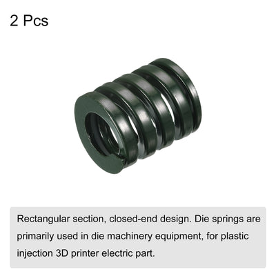 Harfington Uxcell 3D Printer Die Spring, 2pcs 25mm OD 30mm Long Spiral Stamping Compression Green