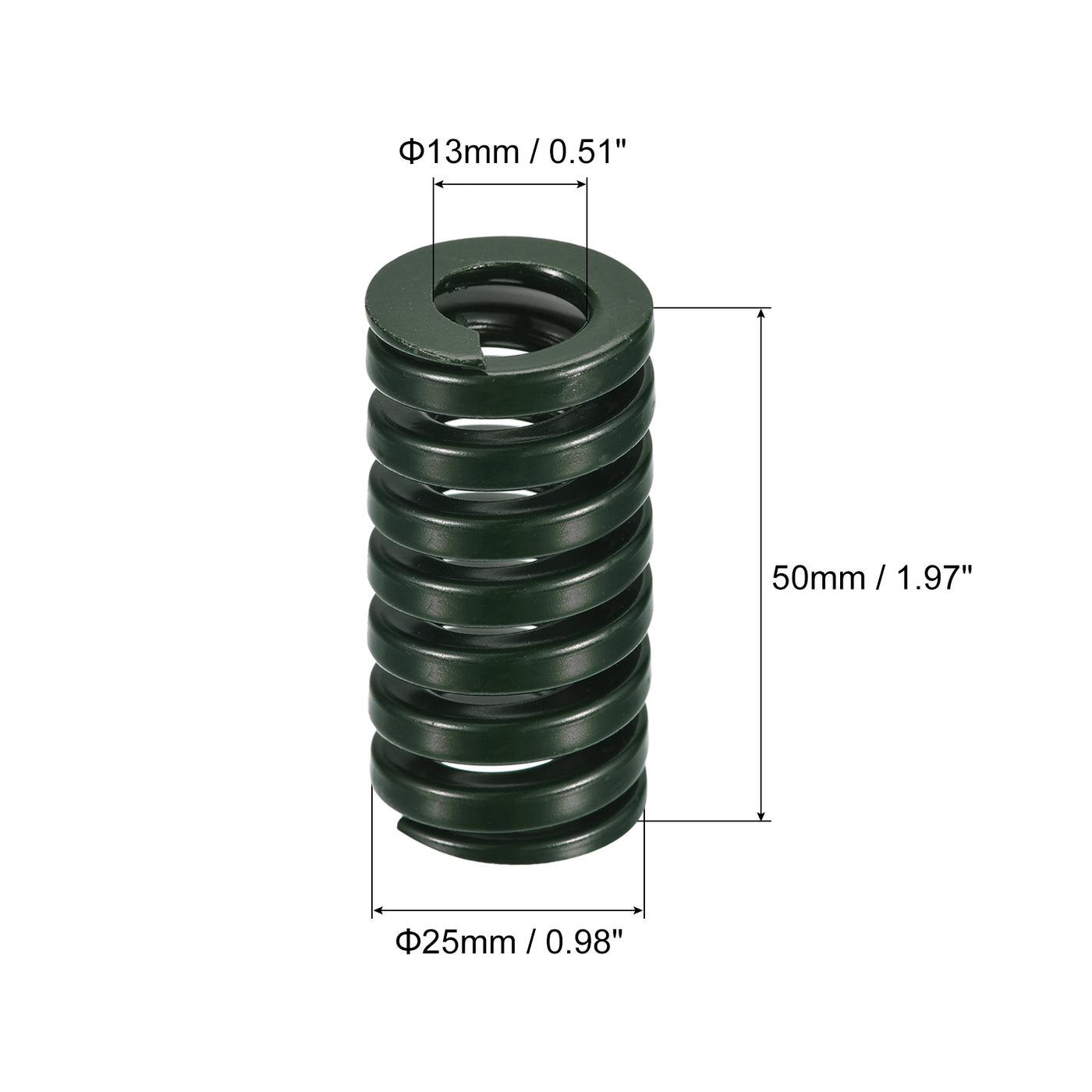 uxcell Uxcell 3D Printer Die Spring, 2pcs 25mm OD 50mm Long Spiral Stamping Compression Green