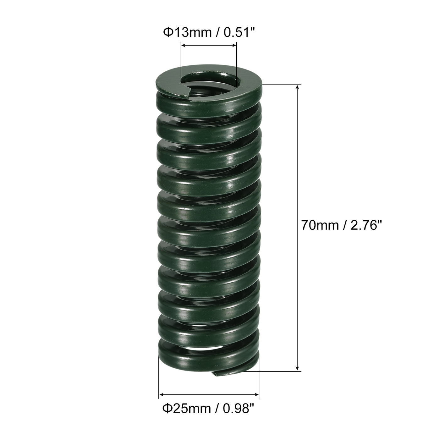 uxcell Uxcell 3D Printer Die Spring, 2pcs 25mm OD 70mm Long Spiral Stamping Compression Green