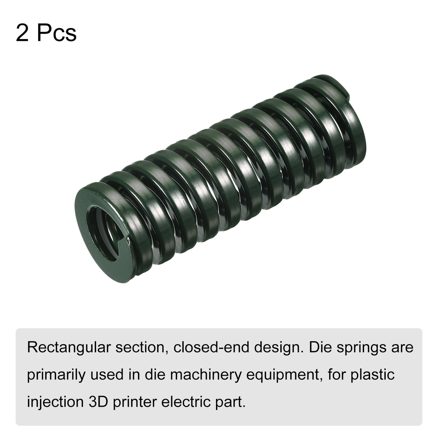 uxcell Uxcell 3D Printer Die Spring, 2pcs 25mm OD 70mm Long Spiral Stamping Compression Green