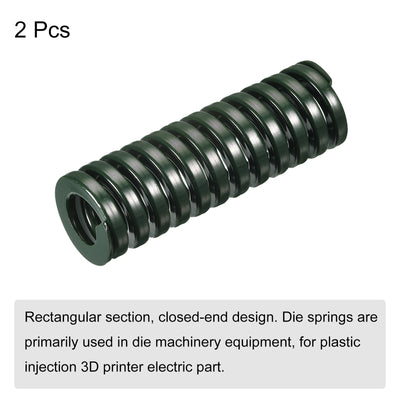 uxcell Uxcell 3D Printer Die Spring, 2pcs 25mm OD 75mm Long Spiral Stamping Compression Green