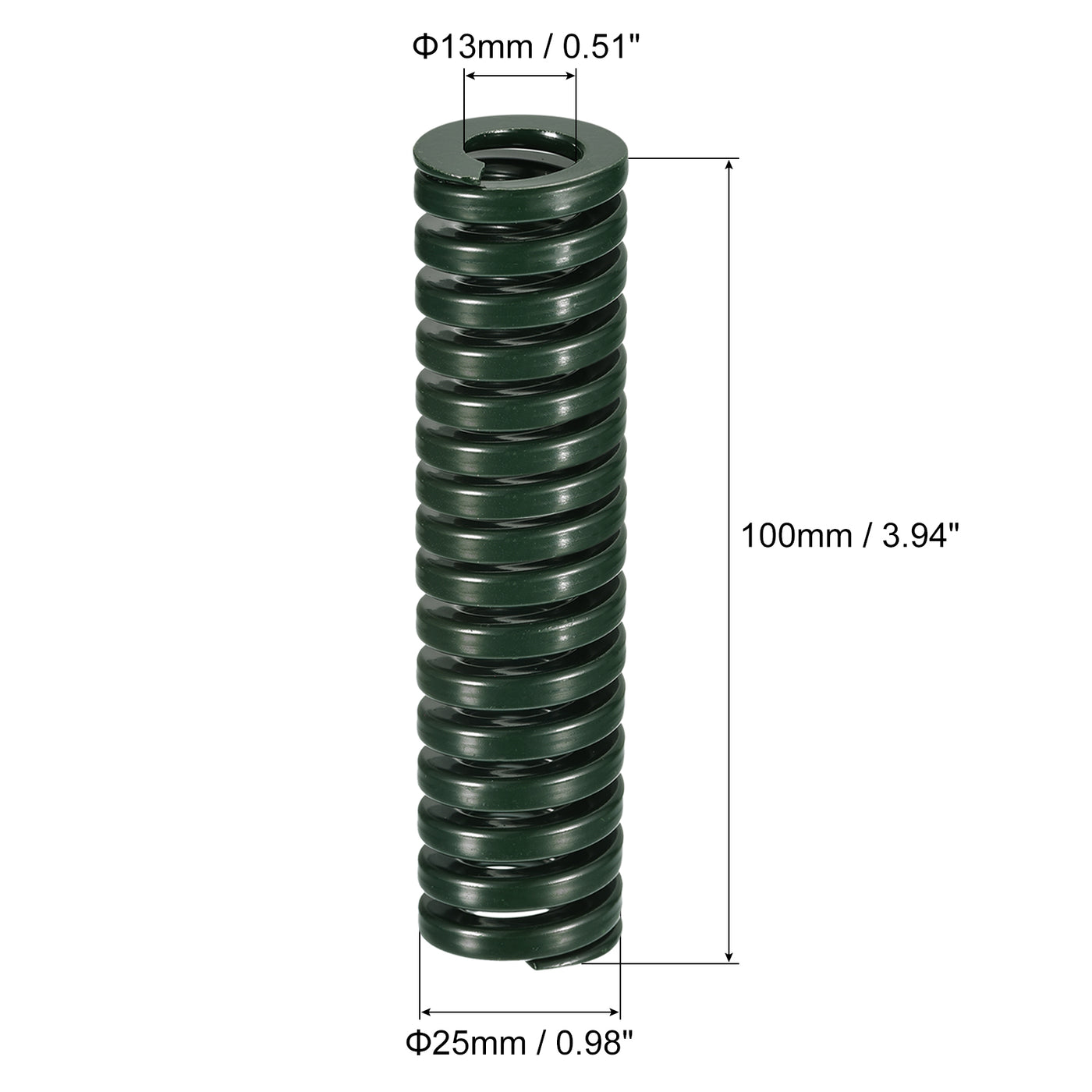 uxcell Uxcell 3D Printer Die Spring, 2pcs 25mm OD 100mm Long Spiral Stamping Compression Green