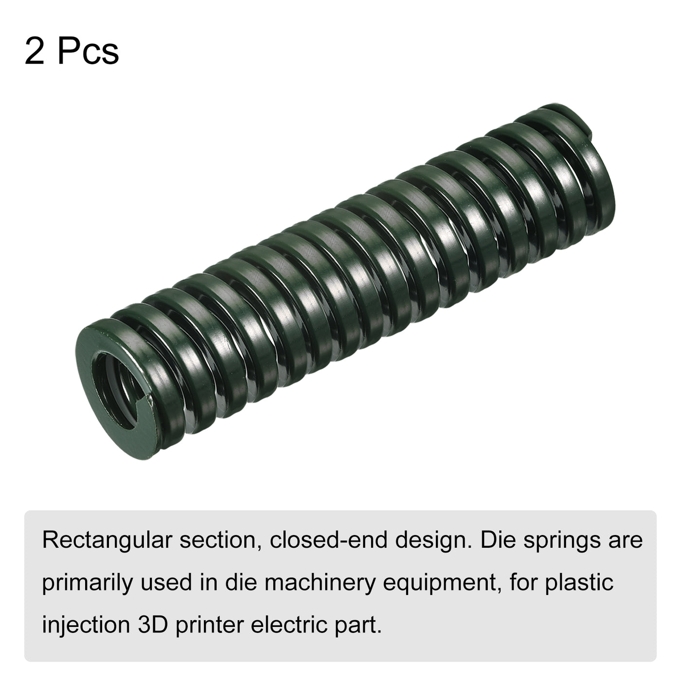 uxcell Uxcell 3D Printer Die Spring, 2pcs 25mm OD 100mm Long Spiral Stamping Compression Green