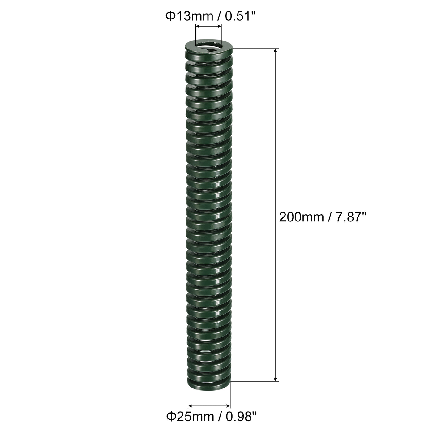 uxcell Uxcell 3D Printer Die Spring, 2pcs 25mm OD 200mm Long Spiral Stamping Compression Green