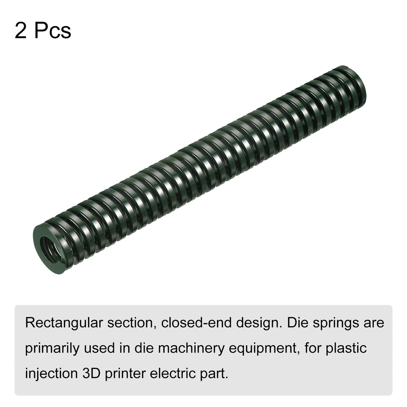 uxcell Uxcell 3D Printer Die Spring, 2pcs 25mm OD 200mm Long Spiral Stamping Compression Green