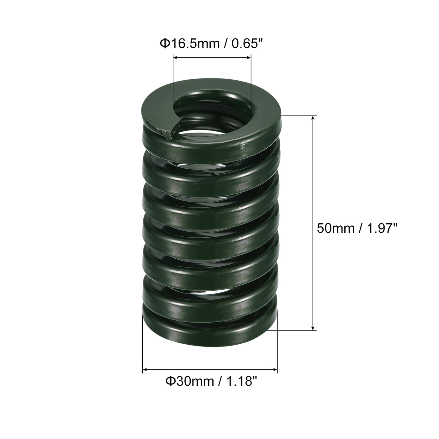 uxcell Uxcell 3D Printer Die Spring, 2pcs 30mm OD 50mm Long Spiral Stamping Compression Green