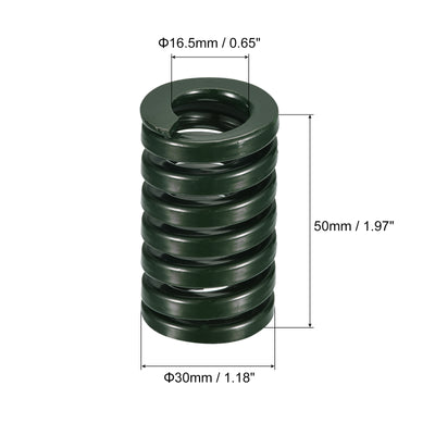 Harfington Uxcell 3D Printer Die Spring, 2pcs 30mm OD 50mm Long Spiral Stamping Compression Green