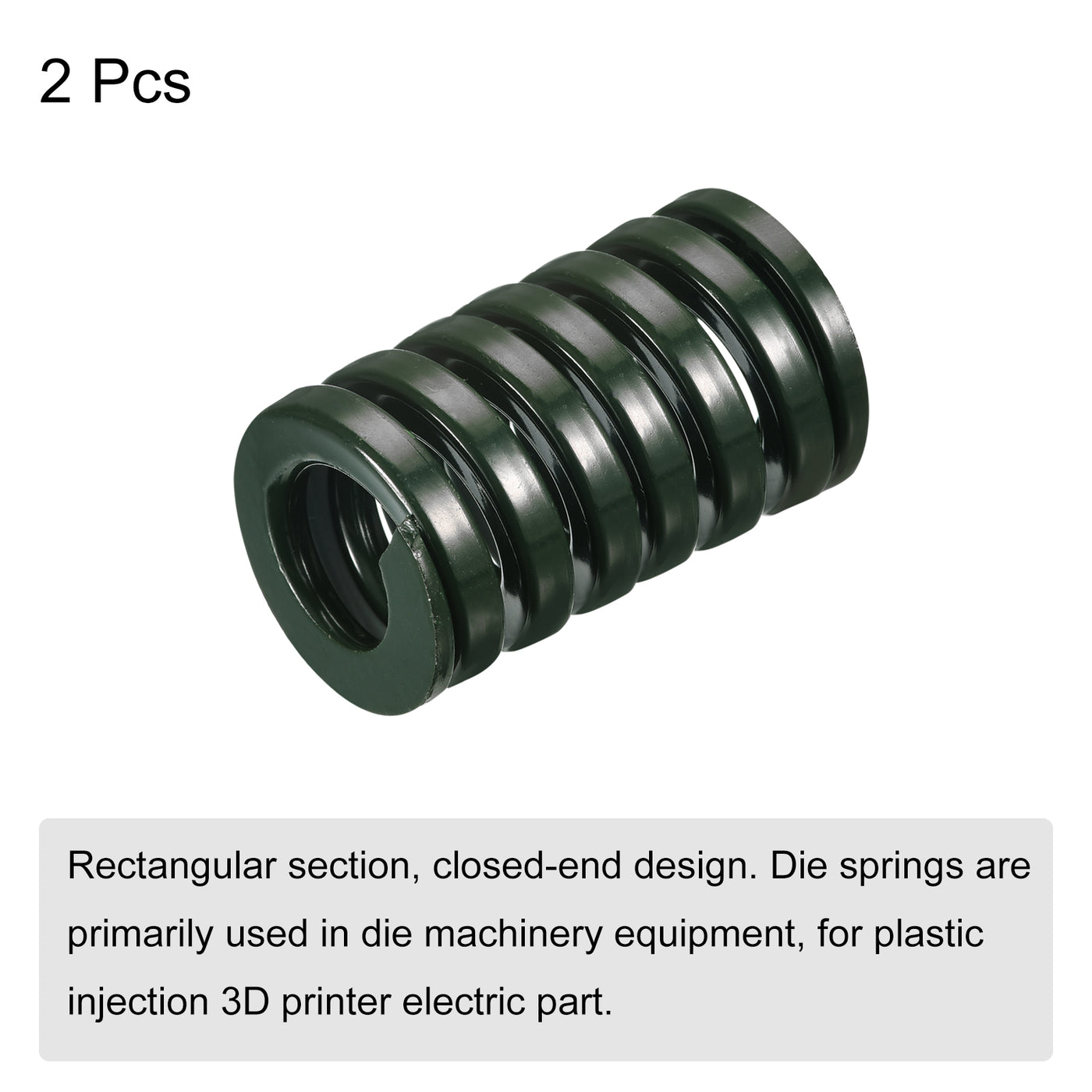 uxcell Uxcell 3D Printer Die Spring, 2pcs 30mm OD 50mm Long Spiral Stamping Compression Green