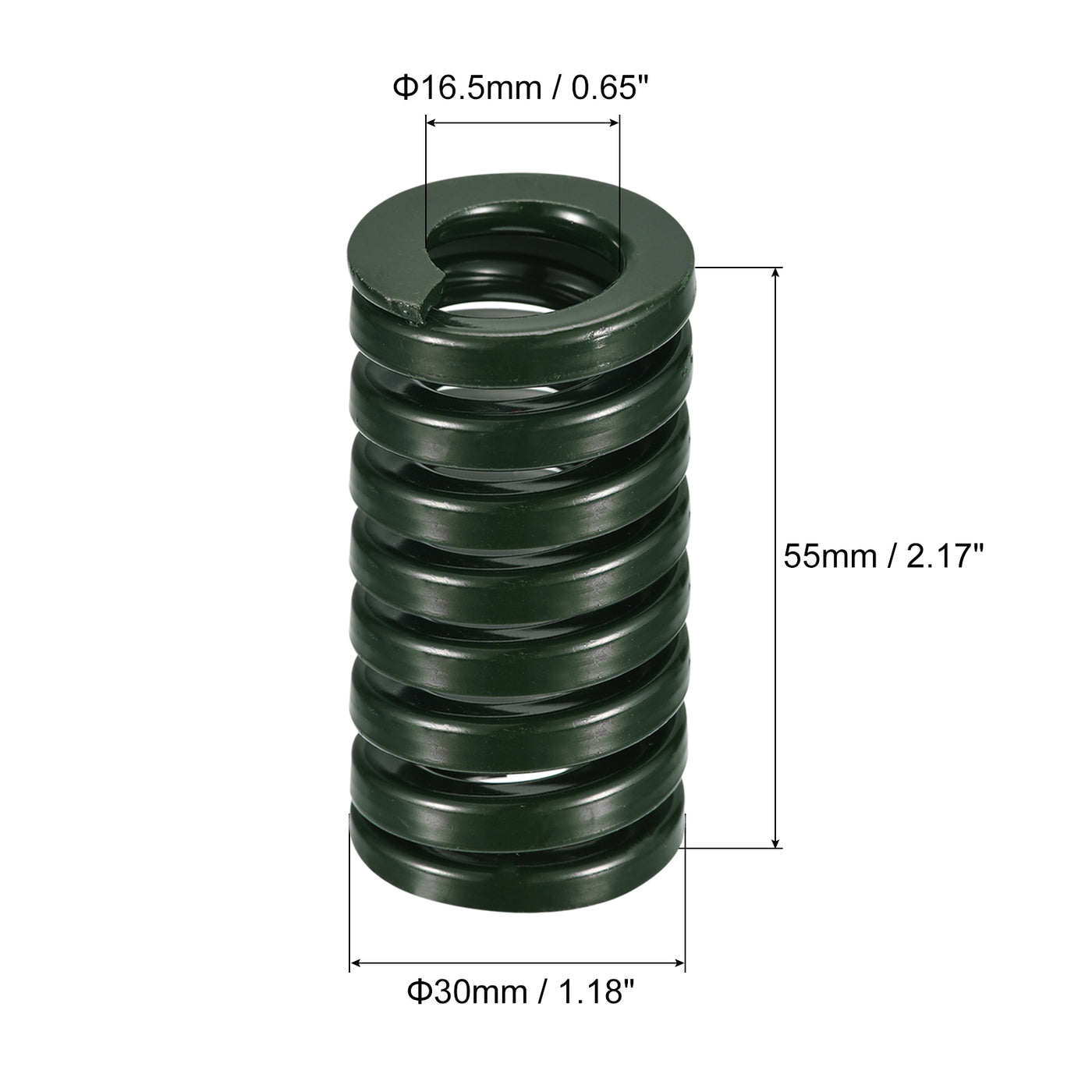 uxcell Uxcell 3D Printer Die Spring, 1pcs 30mm OD 55mm Long Spiral Stamping Compression Green