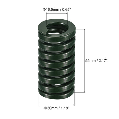 Harfington Uxcell 3D Printer Die Spring, 1pcs 30mm OD 55mm Long Spiral Stamping Compression Green