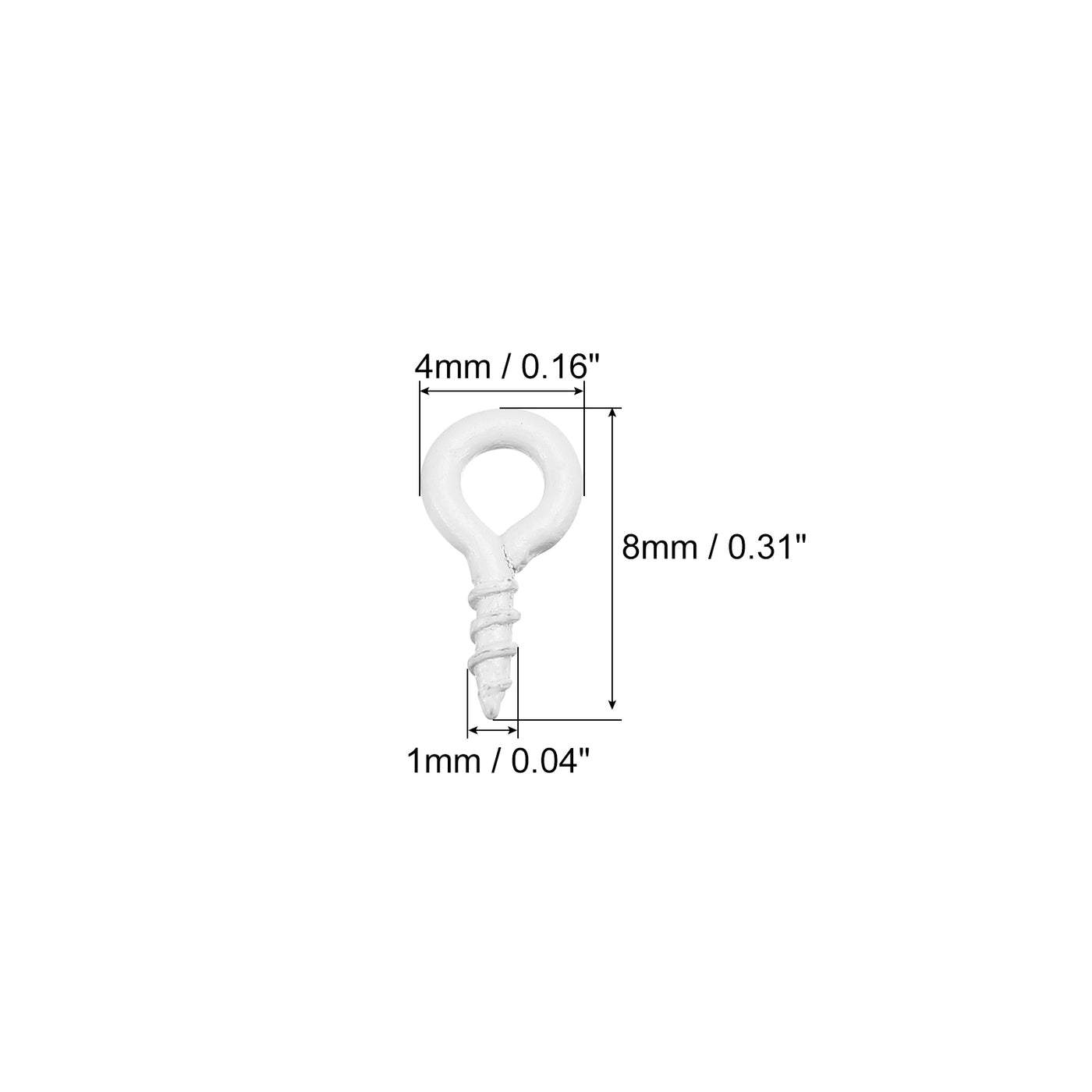 uxcell Uxcell 500 Stück Kleine Schraube Augenstifte Haken Mini Ösen Schrauben Gewinde 4x8x1mm Selbstschneidende Bolzen für Schmuck Herstellung Ergebnisse DIY Handwerk Weiß