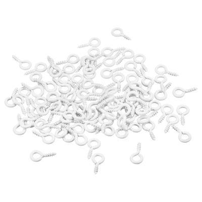 uxcell Uxcell 200Pcs Small Screw Eye Hooks Mini Eyelets Screws, 5x10x1.2mm, White