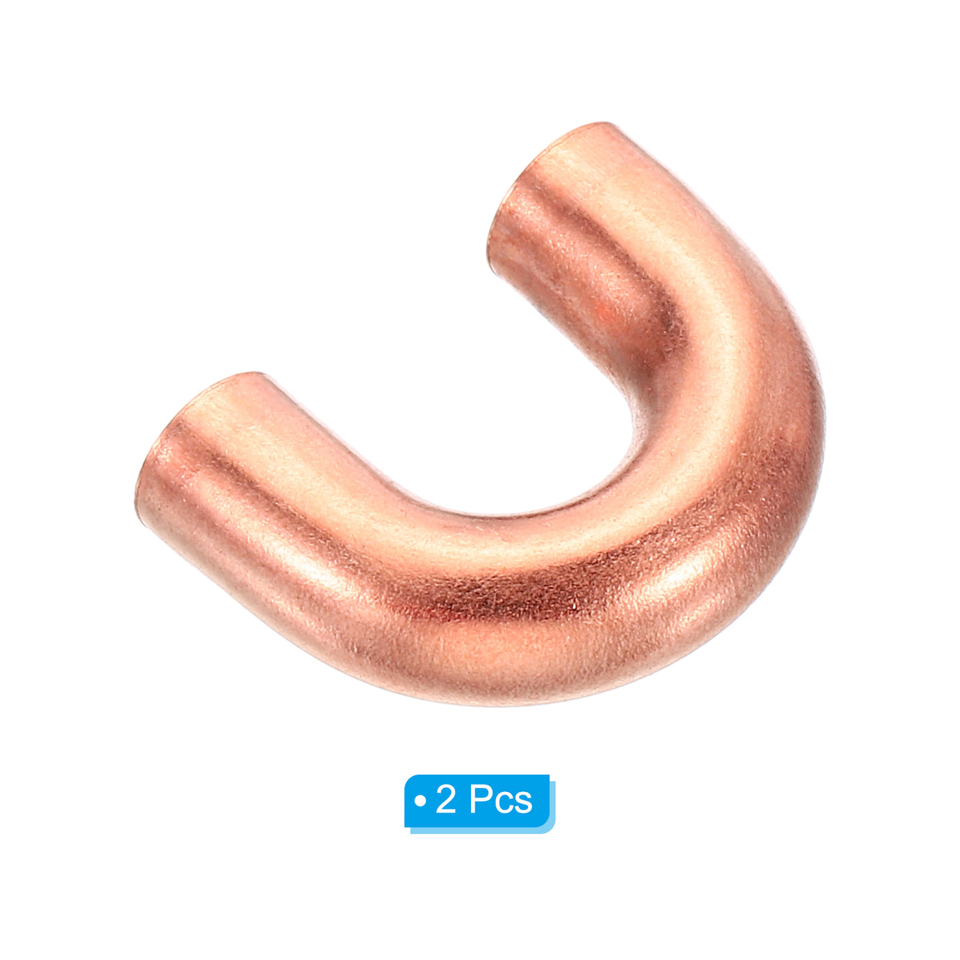 Harfington 7mm OD 23x17mm Elbow Copper Pipe Fitting, 2 Pack 180 Degree Bend Welding Sweat Solder Connection for HVAC Air Conditioner Plumbing