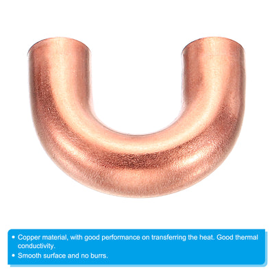 Harfington 7mm OD 23x17mm Elbow Copper Pipe Fitting, 2 Pack 180 Degree Bend Welding Sweat Solder Connection for HVAC Air Conditioner Plumbing