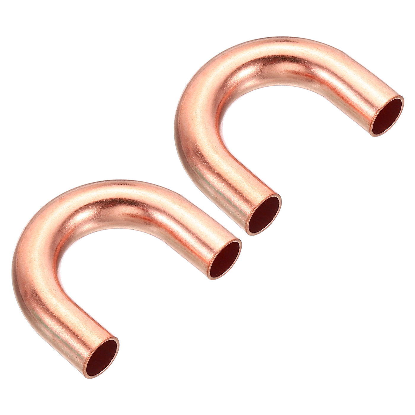 Harfington 7mm OD 31x23mm Elbow Copper Pipe Fitting, 2 Pack 180 Degree Bend Welding Sweat Solder Connection for HVAC Air Conditioner Plumbing