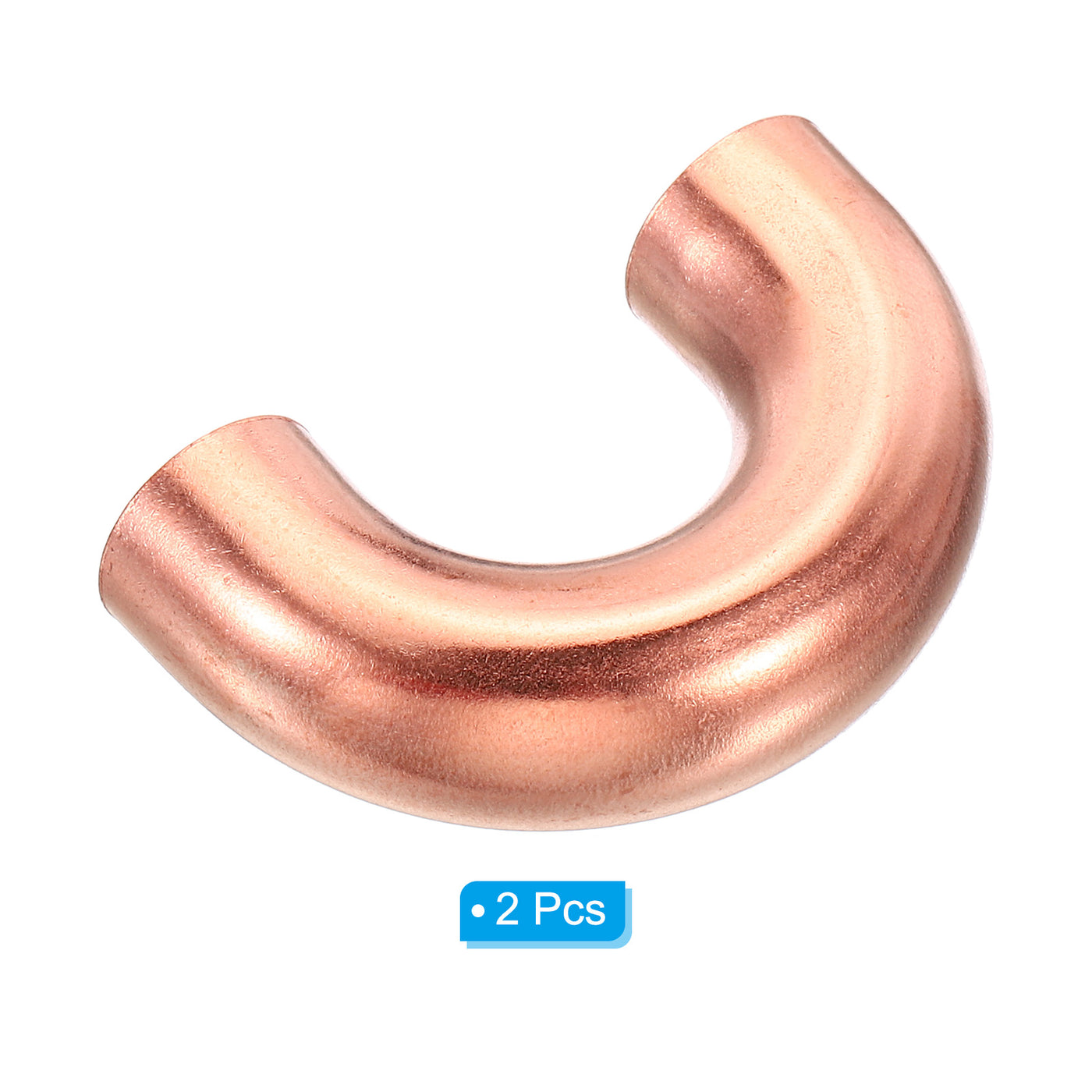 Harfington 5/8 Inch OD 52.5x33mm Elbow Copper Pipe Fitting, 2 Pack 180 Degree Bend Welding Sweat Solder Connection for HVAC Air Conditioner Plumbing