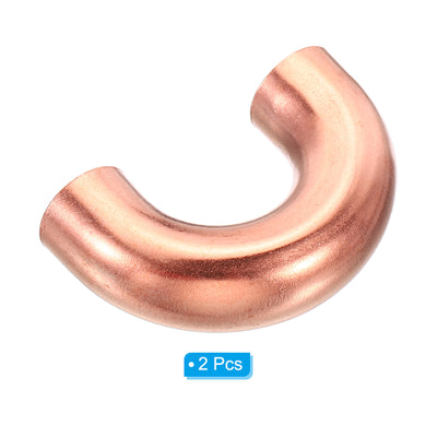 Harfington 5/8 Inch OD 52.5x33mm Elbow Copper Pipe Fitting, 2 Pack 180 Degree Bend Welding Sweat Solder Connection for HVAC Air Conditioner Plumbing