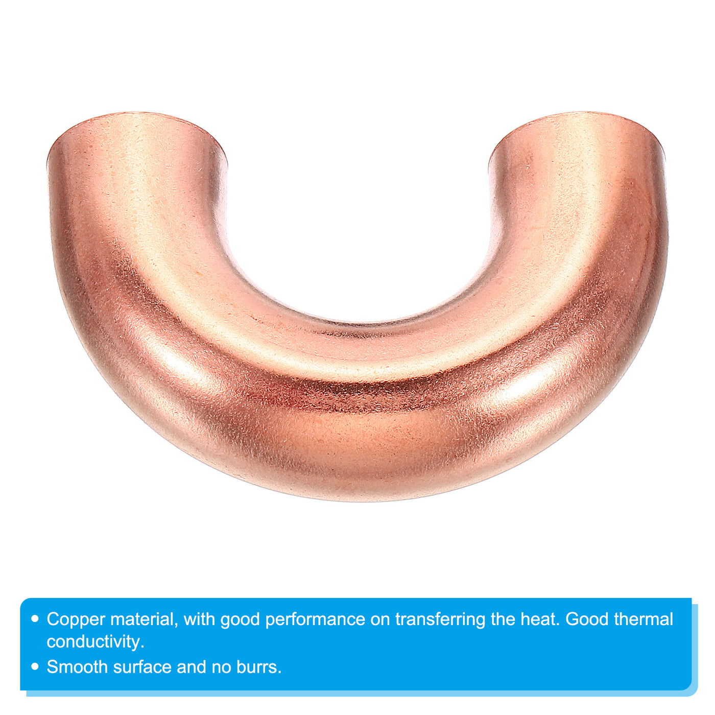 Harfington 5/8 Inch OD 52.5x33mm Elbow Copper Pipe Fitting, 2 Pack 180 Degree Bend Welding Sweat Solder Connection for HVAC Air Conditioner Plumbing