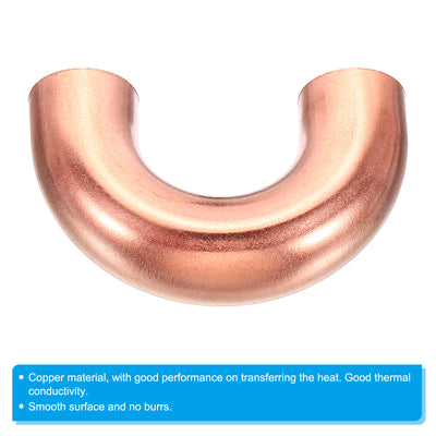 Harfington 5/8 Inch OD 52.5x33mm Elbow Copper Pipe Fitting, 2 Pack 180 Degree Bend Welding Sweat Solder Connection for HVAC Air Conditioner Plumbing