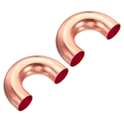 Harfington 5/8 Inch OD 52.5x33mm Elbow Copper Pipe Fitting, 2 Pack 180 Degree Bend Welding Sweat Solder Connection for HVAC Air Conditioner Plumbing