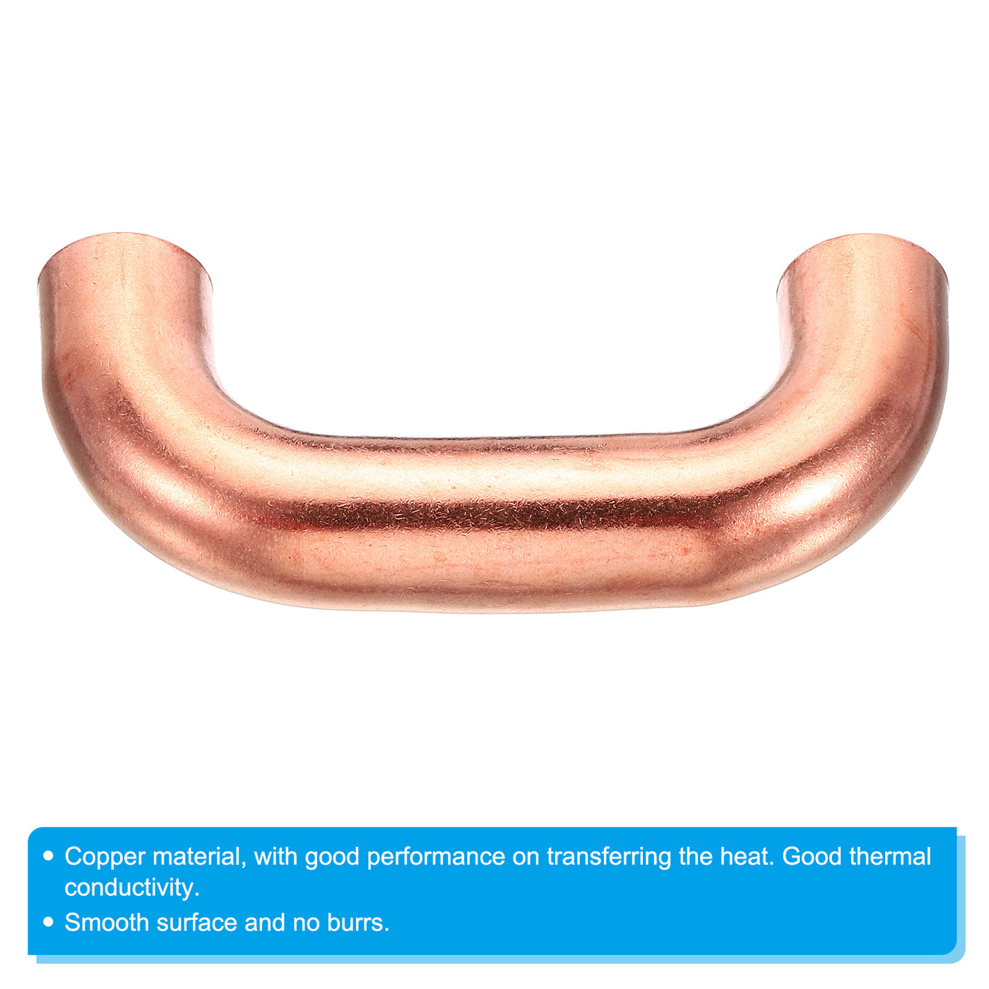 Harfington 5/8 Inch OD 80.7x35mm Elbow Copper Pipe Fitting, 180 Degree Bend Welding Sweat Solder Connection for HVAC Air Conditioner Plumbing