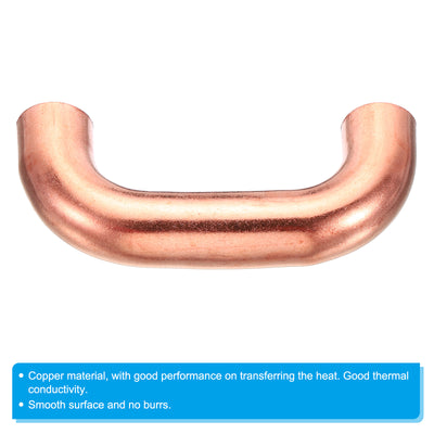 Harfington 5/8 Inch OD 80.7x35mm Elbow Copper Pipe Fitting, 180 Degree Bend Welding Sweat Solder Connection for HVAC Air Conditioner Plumbing