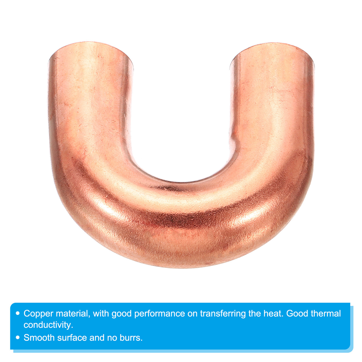 Harfington 3/4 Inch OD 58x51mm Elbow Copper Pipe Fitting, 2 Pack 180 Degree Bend Welding Sweat Solder Connection for HVAC Air Conditioner Plumbing