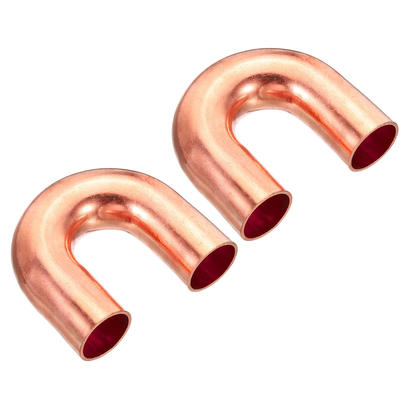 Harfington 3/4 Inch OD 58x51mm Elbow Copper Pipe Fitting, 2 Pack 180 Degree Bend Welding Sweat Solder Connection for HVAC Air Conditioner Plumbing