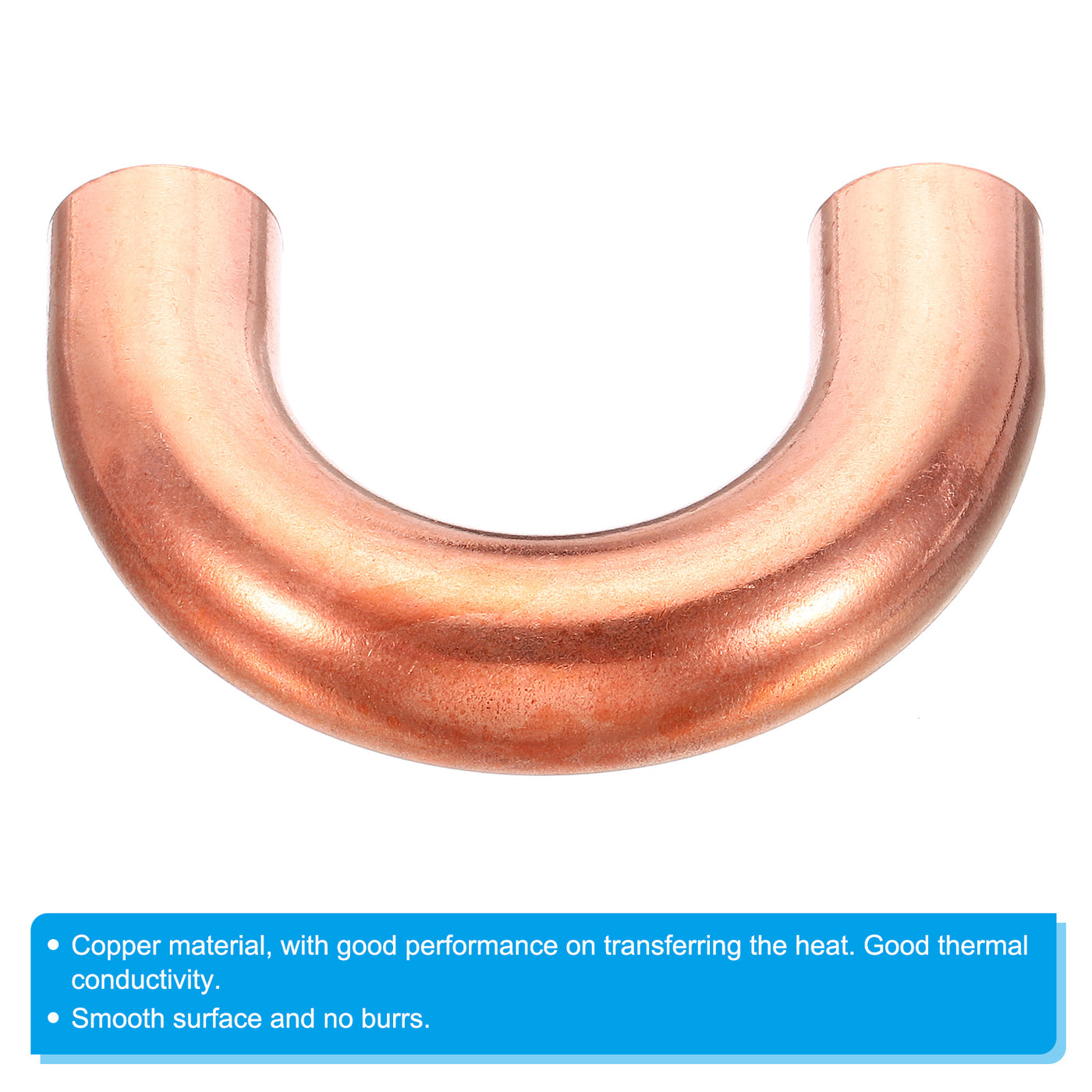 Harfington 3/4 Inch OD 78x51mm Elbow Copper Pipe Fitting, 180 Degree Bend Welding Sweat Solder Connection for HVAC Air Conditioner Plumbing