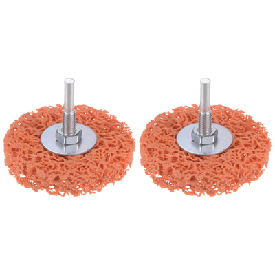 Harfington 2pcs Strip Wheel Stripping Wheels 3"x1/2"x1/4" Shaft for Angle Grinder Orange