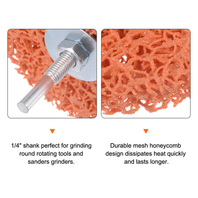 Harfington Streifenrad Abisolierräder 4" x 1/2" mit 1/4" Welle für Winkelschleifer Reinigen und Entfernen Lackrost Orange