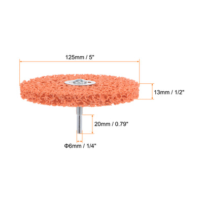 Harfington Streifenrad Abisolierräder 5" x 1/2" mit 1/4" Welle für Winkelschleifer Reinigen und Entfernen Lackrost Orange