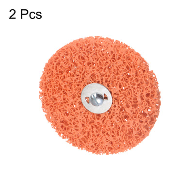 Harfington 2pcs Strip Wheel Stripping Wheels 5"x1/2"x1/4" Shaft for Angle Grinder Orange