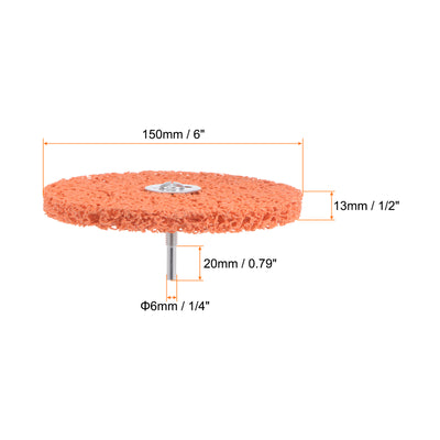 Harfington Strip Wheel Stripping Wheels 6"x1/2"x1/4" Shaft for Angle Grinder Orange