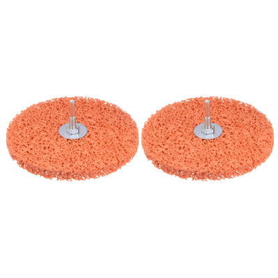 Harfington 2pcs Strip Wheel Stripping Wheels 6"x1/2"x1/4" Shaft for Angle Grinder Orange