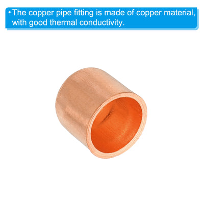 Harfington Copper Pipe End Cap, Copper Fitting Cap Sweat Plug Solder Connection for Plumbing HVAC Air Conditioner