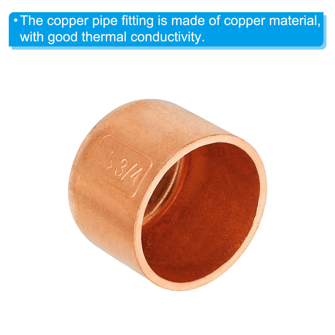 Harfington Copper Pipe End Cap, Copper Fitting Cap Sweat Plug Solder Connection for Plumbing HVAC Air Conditioner