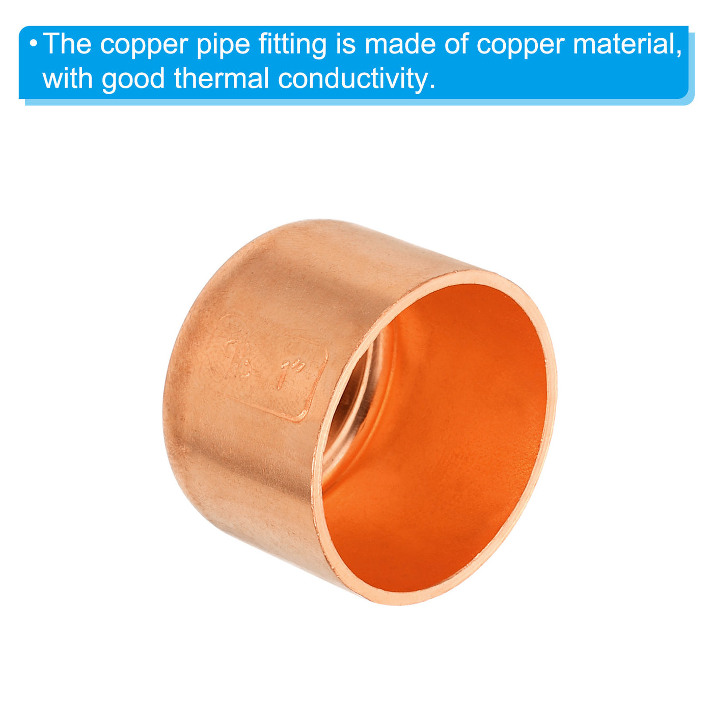 Harfington Copper Pipe End Cap, Copper Fitting Cap Sweat Plug Solder Connection for Plumbing HVAC Air Conditioner