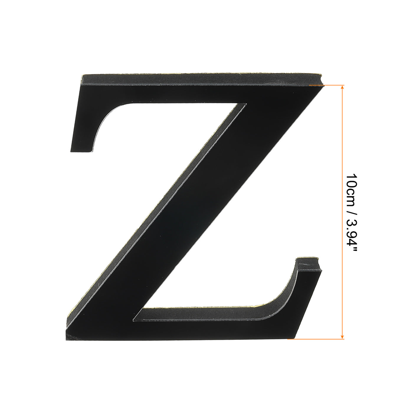 Harfington 3D Acrylic Alphabet Mirror Wall Stickers Letter Z Self-Adhesive Black