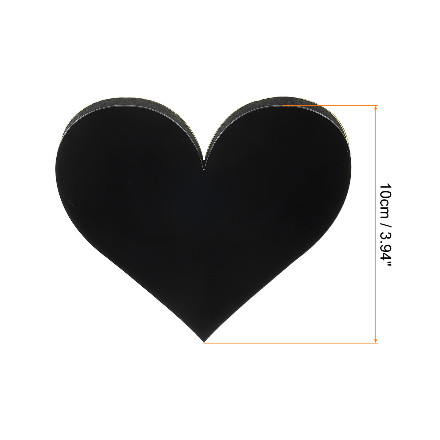 Harfington 3D Acrylic Alphabet Mirror Wall Stickers Symbol Heart Self-Adhesive Black